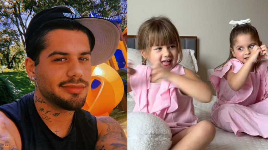 Zé Felipe ganha homenagem de aniversário de suas filhas com Virginia